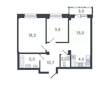 Продается 3-комн. квартира, 68,9 м²