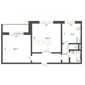 Продается 2-комн. квартира, 58,9 м²