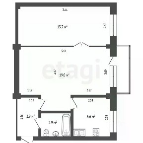 Сдается 2-комн. квартира, 43,6 м²