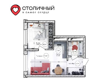 Продается 2-комн. квартира, 46,1 м²