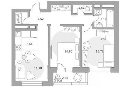 Продается 3-комн. квартира, 52,79 м²