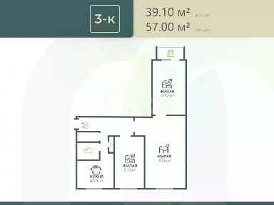 Продается 3-комн. квартира, 57 м²