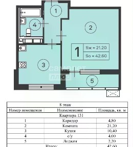 Сдается 1-комн. квартира, 42,6 м²