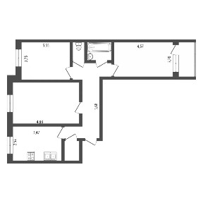 Продается 3-комн. квартира, 63,7 м²