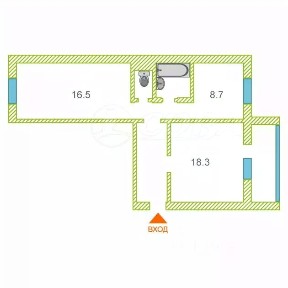 Продается 2-комн. квартира, 56,6 м²