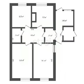 Продается 50% часть дома, 69,3 м²